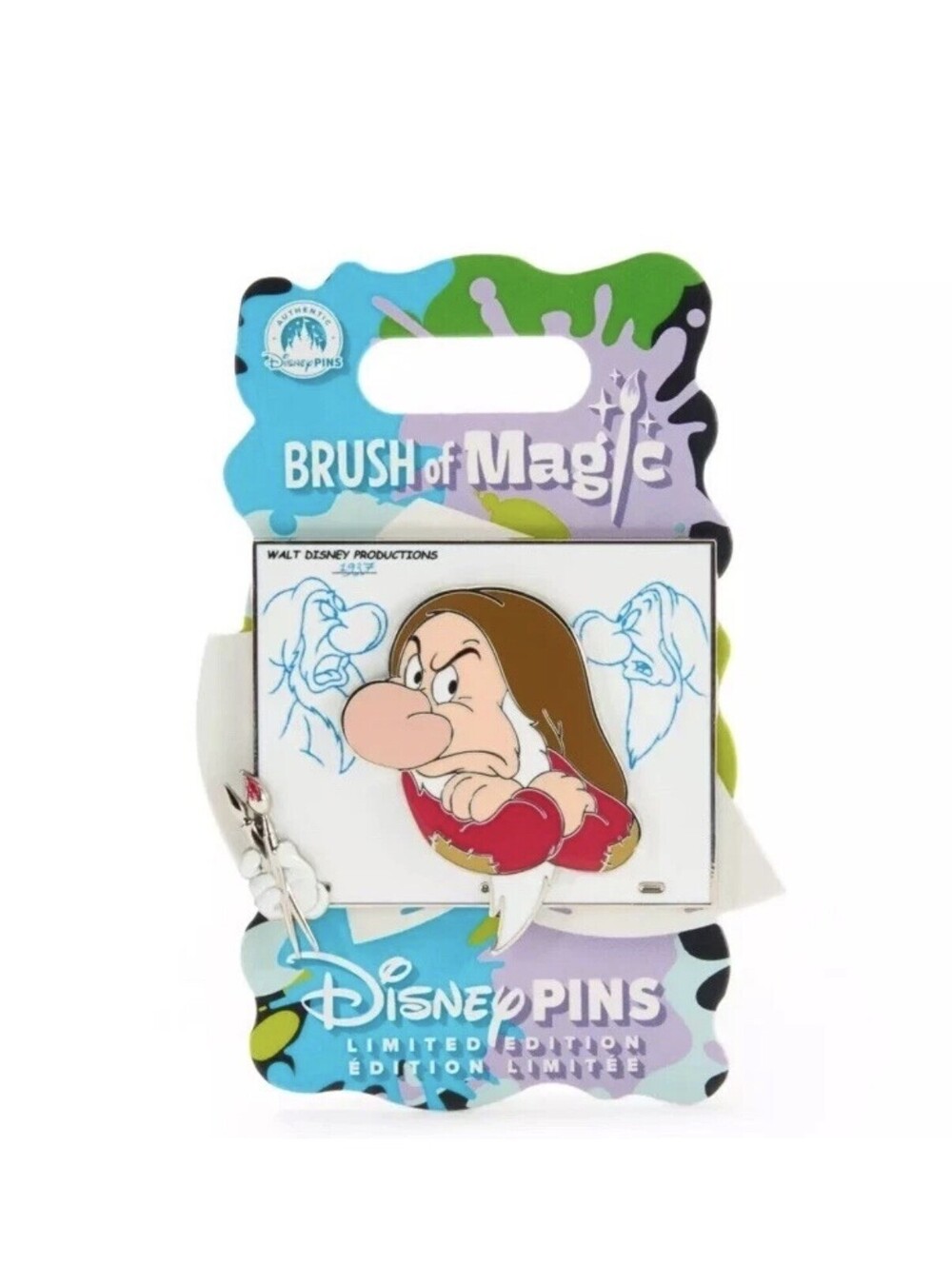 Grumpy Brush Of Magic Limited Edition Disney Pin NEW In Hand
